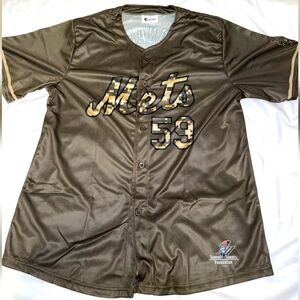 NY Mets Sean Manaea Camo Baseball Jersey SGA 05/26/25 XL